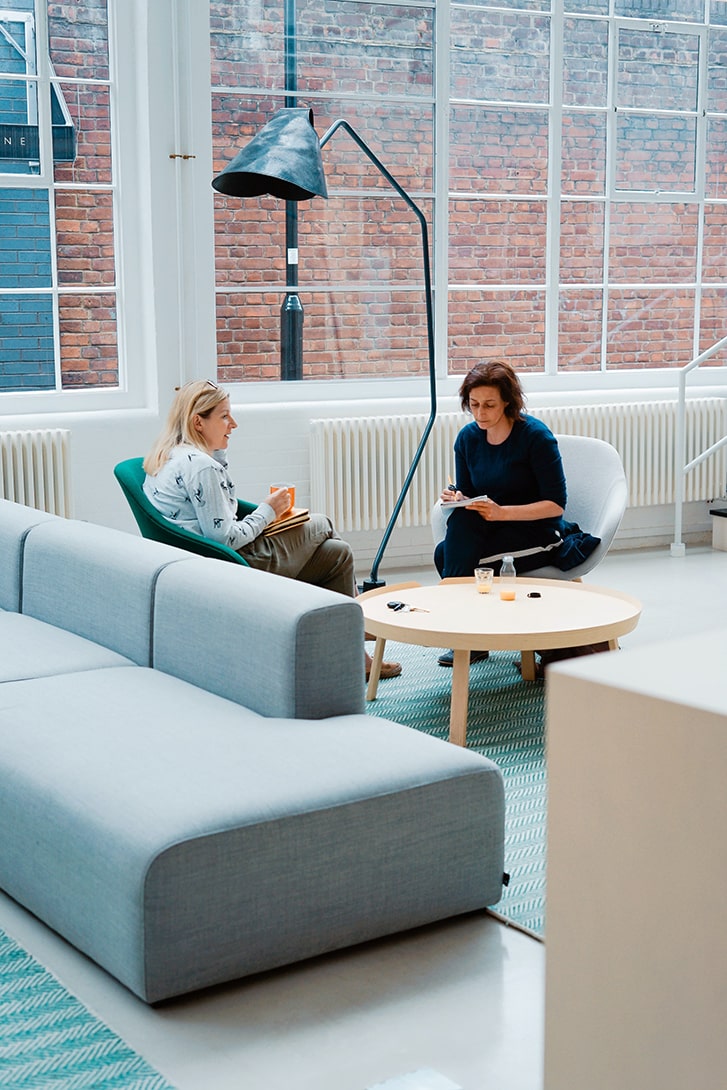 women counseling in living room